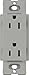 Lutron Claro 15 Amp Duplex Outlet, CAR-15-GR, Gray