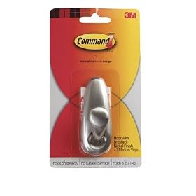 3M Command FC12-BN Forever Classic Medium Metal Hook, Brushed Nickel by 3M COMPANY
