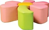 Fantasy Furniture 7 Piece Flower Puzzle Ottoman Pink