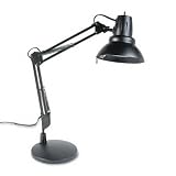 Electrix Illumination 2245-BK Architects incandescent swing arm clamp-on lamp, 45 reach, metal shade, black