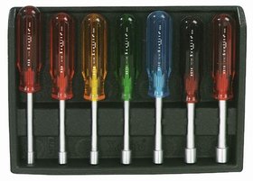Xcelite 147tb - 7 Piece Hollow Shaft Color Coded Handled Nutdriver Set