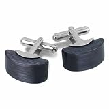 Forzieri Cat's Eye - Black Onyx Curved Cufflinks
