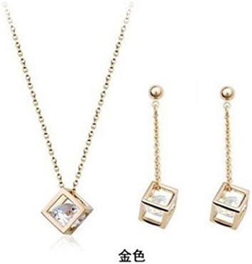 USMagic Copper Jewelry Cube Eight Heart Eight Arrows Zircon Earrinnecklace Two Sets Of Stereo Love 1139
