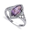 Sterling Silver Band Amethyst Gemstone Ring