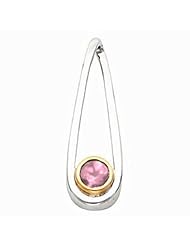 14K Two-Tone Gold Pink Sapphire Pendant -- LIFETIME WARRANTY
