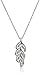 Amazon Collection Sterling Silver Leaf Diamond Pendant Necklace (0.01 cttw, I-J Color, I2-I3 Clarity), 18