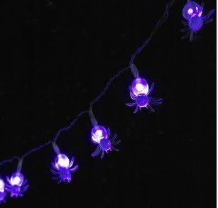 Wyhand ® 20 Purple Spider Halloween Decoration Lights Battery Operated LED Fairy String Lights