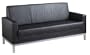 Reception Seating - Three Seat Leather Faced Steel Frame Reception Sofa (HEL50004) H850xW1880 - Black