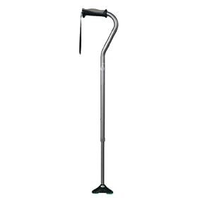 Hugo Mobility Quadpod Offset Cane with Ultra Stable Cane Tip, Smoke