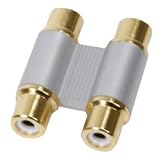 Adaptateur avec fiche RCA x2 femelle ET fiche RCA x2 femelle contact dor�par HQ