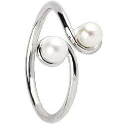 Sterling Silver 925 Synthetic PEARL Toe Ring