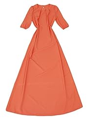 Elbow Length Sleeves Polyester Floor Length Maxi Dress 