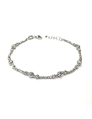 14K Italian White Gold Diamond-Cut Beads Ball Bracelet (6.5") Women Girl Jewelry w/ Free Gift Box