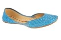 Unze Indian Slippers (khussa) - L13127-Turquoise-6.0