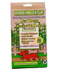 Pooch Pick-Up Biodegradable Pet Waste Clean-Up Bags (100 Bags)