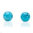 Stud Earrings With Created Turquoises Crafted in 14K Yellow Gold
