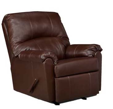 Simmons Walnut Leather 3 Way Rocker Recliner