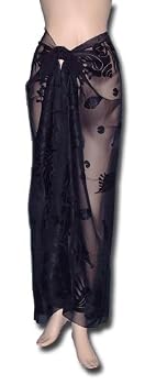 Full Size Pareo: Black Burnout