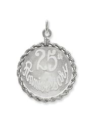 Sterling Silver 25th Anniversary Disc Charm QC2286"