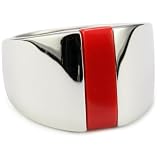 ELLE Jewelry Empress Red Acrylic Stripe Sterli