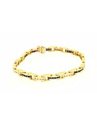14K Yellow Gold Sapphire and Diamond Bracelet