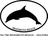 Rehoboth Beach Dolphin Oval Bumper Sticker