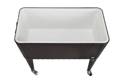 Palm Springs Deluxe 80 Quarts Rattan Portable Rolling Cooler