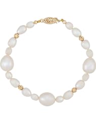 Jewelplus 14K Yellow Freshwater Cultured Pearl 7.5" Bracelet