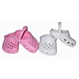 JULY SALE Pink Garden Clogs and White Garden Clogs Fit 18 American Girl Doll