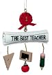 "The Best Teacher" Christmas Ornament With Dangling Charms #W3380