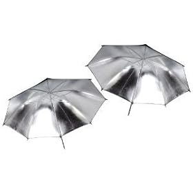 84CM (33) Black & Silver Reflective Lighting Umbrella - Great for Portrait Photography Studio (Qty: 2)