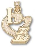 Los Angeles Lakers Solid 14K Gold ''I Heart'' Logo 3/4'' Pendant