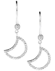 14K White Gold Diamond Half-Moon Earrings (1/4cttw, VS-SI Clarity, F/G Color)