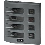Blue Sea Systems Water-Resistant 4-Gang Panel, 4 1/4
