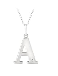 Sterling silver 0.01ct TDW Diamond Initial A Necklace (H-I, I2)