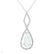 Necklace With 2.05ctw Diamonds and Created Opal in White Gold Length 18in