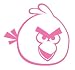 Angry Birds - Video Game Decal / Sticker - Size: 4.8 x 4.5 inches - Color: Pink