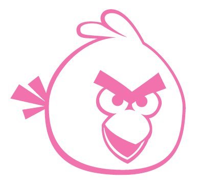 Angry Birds - Video Game Decal / Sticker - Size: 4.8 x 4.5 inches - Color: Pink
