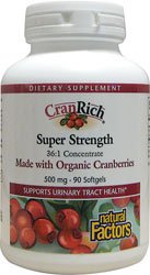 Natural Factors Cranrich 500mg Organic Softgels - 90-Count