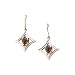 14K Yellow Gold Sterling Silver Oval Shaped Mozambique Garnet Cabochon Fashion Earrings