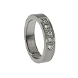 316L Stainless Steel ring with Cubic Zirconia stones - Width: 5mm (Sizes 5-8, 12-14)stone - Width: 7mm (Sizes 8-12)