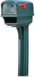 IMAGE OF Solar Group GC1G0000 Large Deluxe Plastic Mailbox and Post Combo, Green
