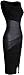 jeansian Women's Faux Leather Stitching Sleeveless Bodycon Dress WKD227 Black L