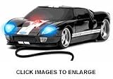 Roadmice Wired Car Mouse Ford GT Black w/White Stripes