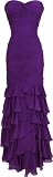 Strapless Tiered Chiffon Prom Dress Gown For Black Tie Formal
