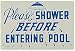 Poolmaster Shower Before Entering Pool Sign {12/CS}