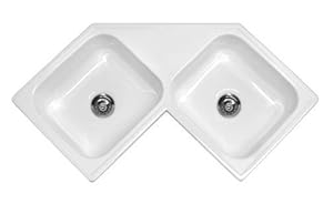 7 Advantage Harmony Double Bowl Self Rimming Corner Kitchen Sink