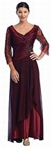 Hot Sale Mother of the Bride Formal Evening Dress #552 (3XL, Burgundy)