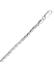 Sterling Silver 20 Inch 5mm Diamond Cut Rope Chain Necklace