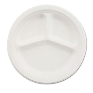 Chinet VESTRYCT - Paper Dinnerware, 3-Compartment Plate, 10-1/4